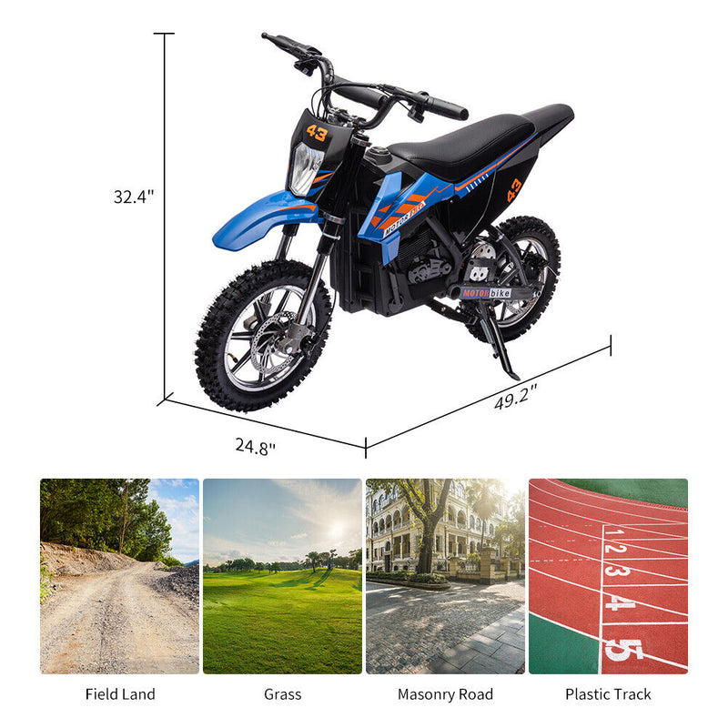 Powerful 36V Electric Dirt Bike for Kids with Variable Speed up to 15.5MPH