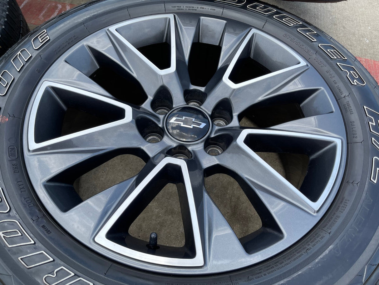 20" Chevy Tahoe Silverado OEM 5919 wheels rims GMC Yukon tires BRIDGESTONE Texas Truck Tire