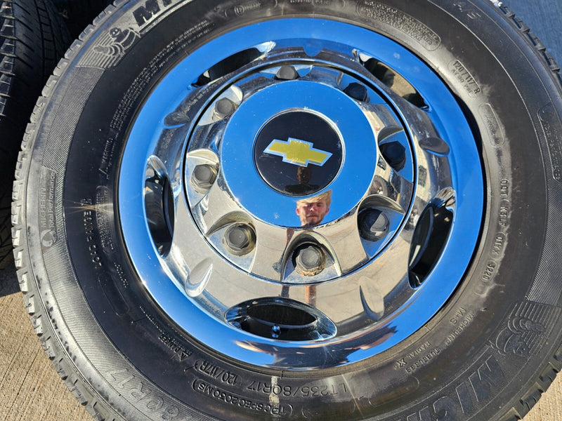 17" Chevy Silverado GMC Sierra 3500 Dually simulator rims wheels OEM 8094 tires Texas Truck Tire