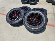 22x10 FUEL D775 Reaction Chevy Dodge Ram 2500 3500 wheels rims 37" 8x165 8x6.5 Texas Truck Tire