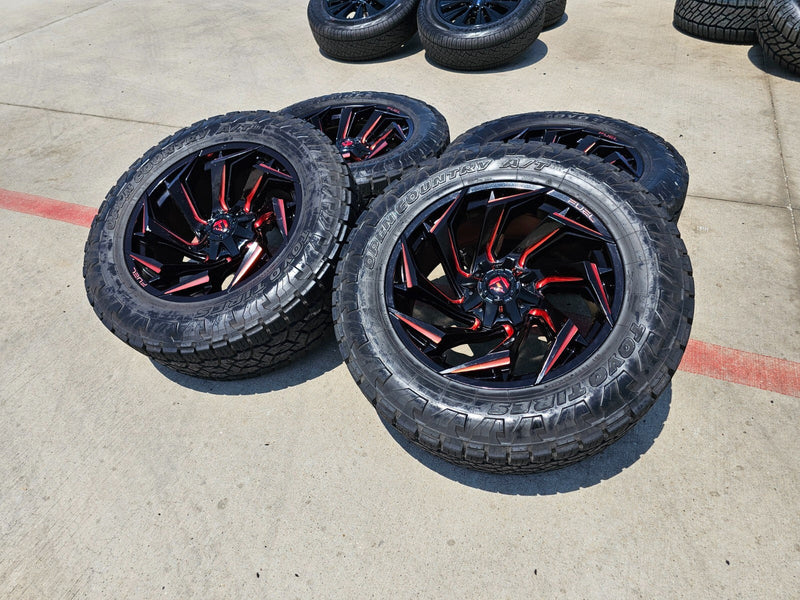 22x10 FUEL D775 Reaction Chevy Dodge Ram 2500 3500 wheels rims 37" 8x165 8x6.5 Texas Truck Tire