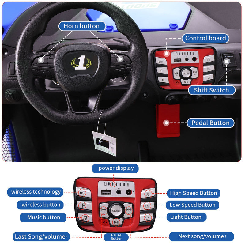 24V Kids 2-Seater Electric Ride-On UTV Truck with 4WD and 320W Motor, Remote Control