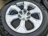 20" Dodge Ram 1500 OEM Laramie CHROME 2679 wheels rims tires 2023 2024 2025 NEW Texas Truck Tire