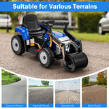 12V Electric Tractor with Remote Control, LED Lights, and Music for Kids - Blue