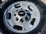 17" Chevy Silverado GMC Sierra 2500 OEM 8095 wheels rims FIRESTONE A/T Texas Truck Tire