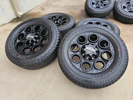 20" Ford F-250 F-350 OEM black LARIAT wheels rims 10299 tires BRIDGESTONE NEW Texas Truck Tire