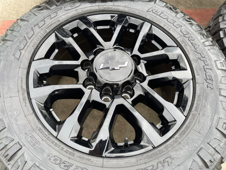 20" Chevy Silverado Trail Boss GMC AT4 2500 OEM 94030 wheels rims NIRTO 34" Texas Truck Tire