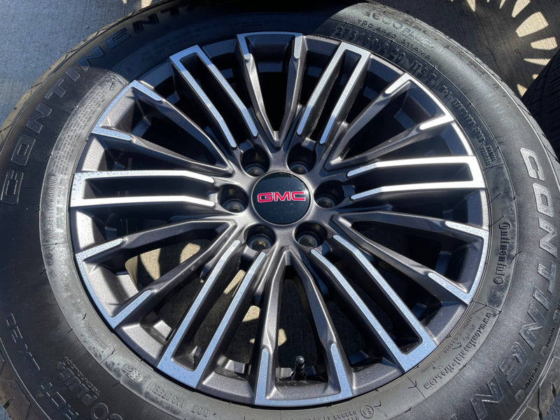 20" GMC Sierra Yukon Chevy Silverado OEM wheels rims 2024 2025 2026 CONTINENTAL Texas Truck Tire