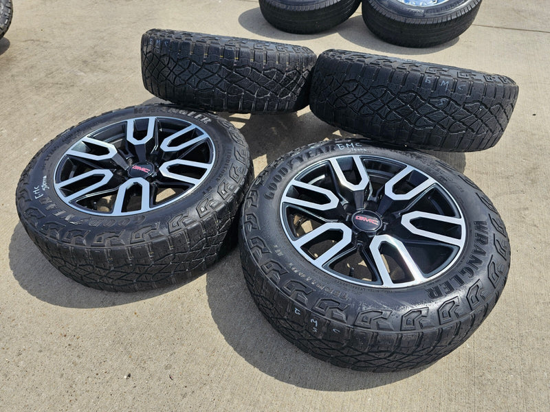 20" GMC Sierra Yukon AT4X Silverado OEM 5914 wheels rims TERRITORY M/T Texas Truck Tire