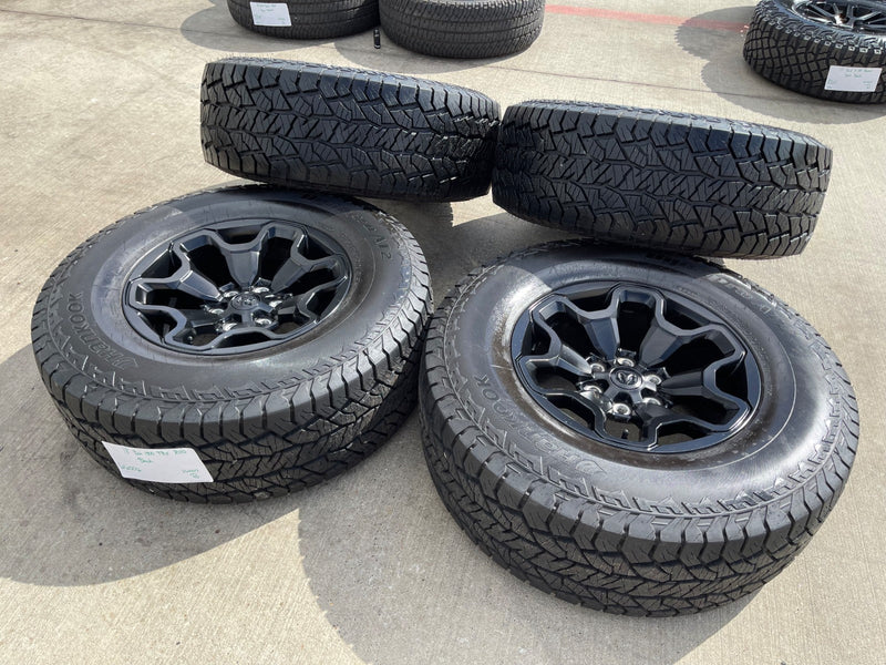 18" Dodge Ram 1500 TRX RHO Black OEM 66002 wheels rims HANKOOK A/T2 35" Texas Truck Tire