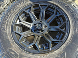18x9 Fuel Siege D706 Jeep Sequoia black wheels rims -12 NITRO Texas Truck Tire