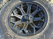18x9 Fuel Siege D706 Jeep Sequoia black wheels rims -12 NITRO Texas Truck Tire