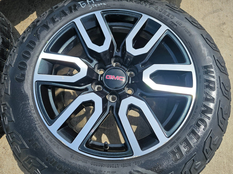 20" GMC Sierra Yukon AT4X Silverado OEM 5914 wheels rims TERRITORY M/T Texas Truck Tire