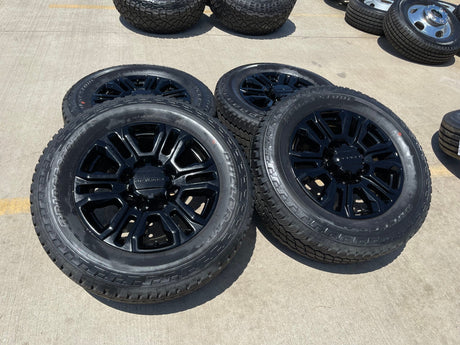 20" GMC Sierra Chevy 2500 OEM 5957 BLACK DIAMOND wheels rims 2024 2025 2026 NEW Texas Truck Tire