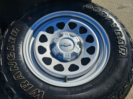 17" Chevy Colorado OEM wheels rims Silverado 8130 Canyon 2025 2026 NEW GOODYEAR Texas Truck Tire