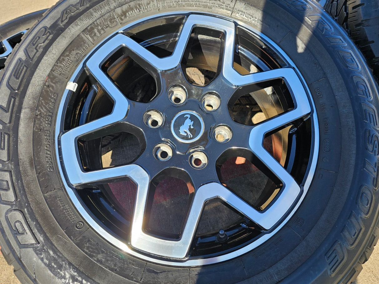 18" Ford Bronco wheels rims black 10389 Ranger tires 2023 2024 2025 2026 A/T Texas Truck Tire