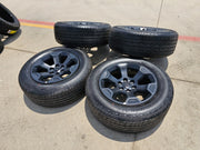 20" Dodge Ram 1500 OEM Laramie Black 2680 wheels rims tires HANKOOK A/T2 NEW Texas Truck Tire