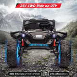 24V Kids Car Power Wheel Ride on UTV Vehicle with Remote Control and LED Light - Black