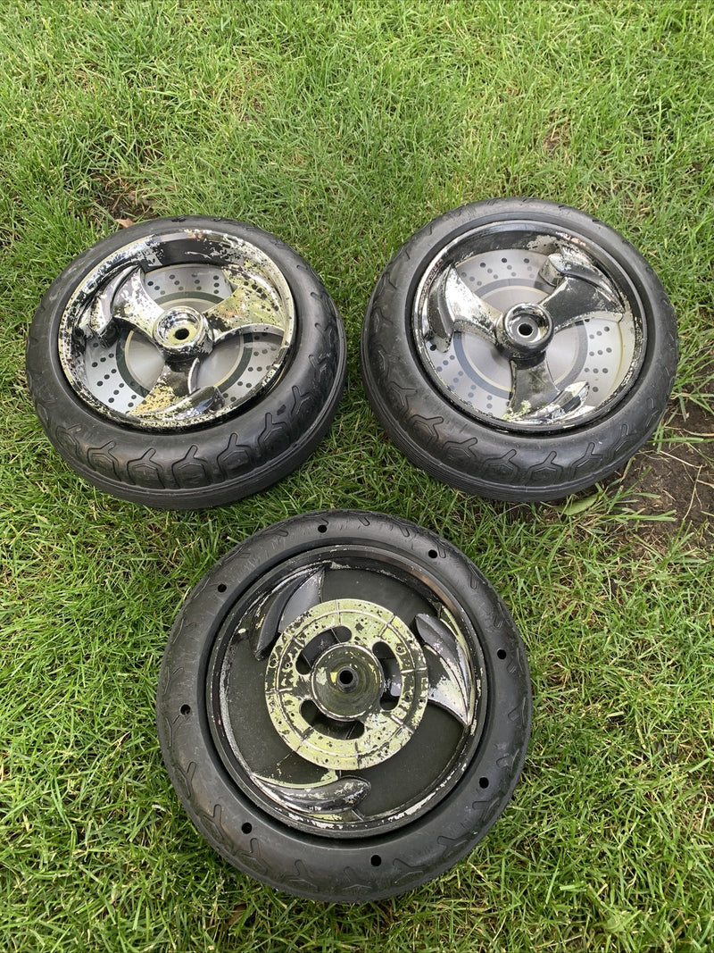 3-Piece Ride-On Toy Car and Motorcycle Set for Kids with Durable Rims and Wheels