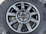 18" GMC Sierra AT4X Chevy Silverado OEM 14131 wheels rims 2025 2026 GOODYEAR M/T Texas Truck Tire