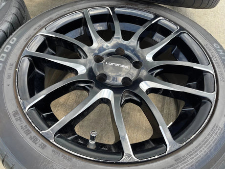 18x8 18" Lorenzo WL036 wheels rims tires 5x4.5 5x114.3 Camry Accord Mustang Texas Truck Tire