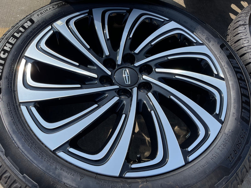 22" Lincoln Navigator OEM 10666 rims wheels BLACK LABEL 2025 2026 MICHELIN NEW Texas Truck Tire