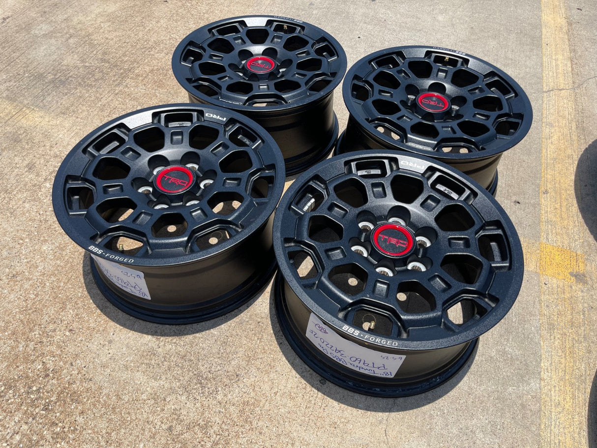 18" Toyota Tundra TRD BBS FORGED OEM black 95458 wheels rims Sequoia NEW Texas Truck Tire