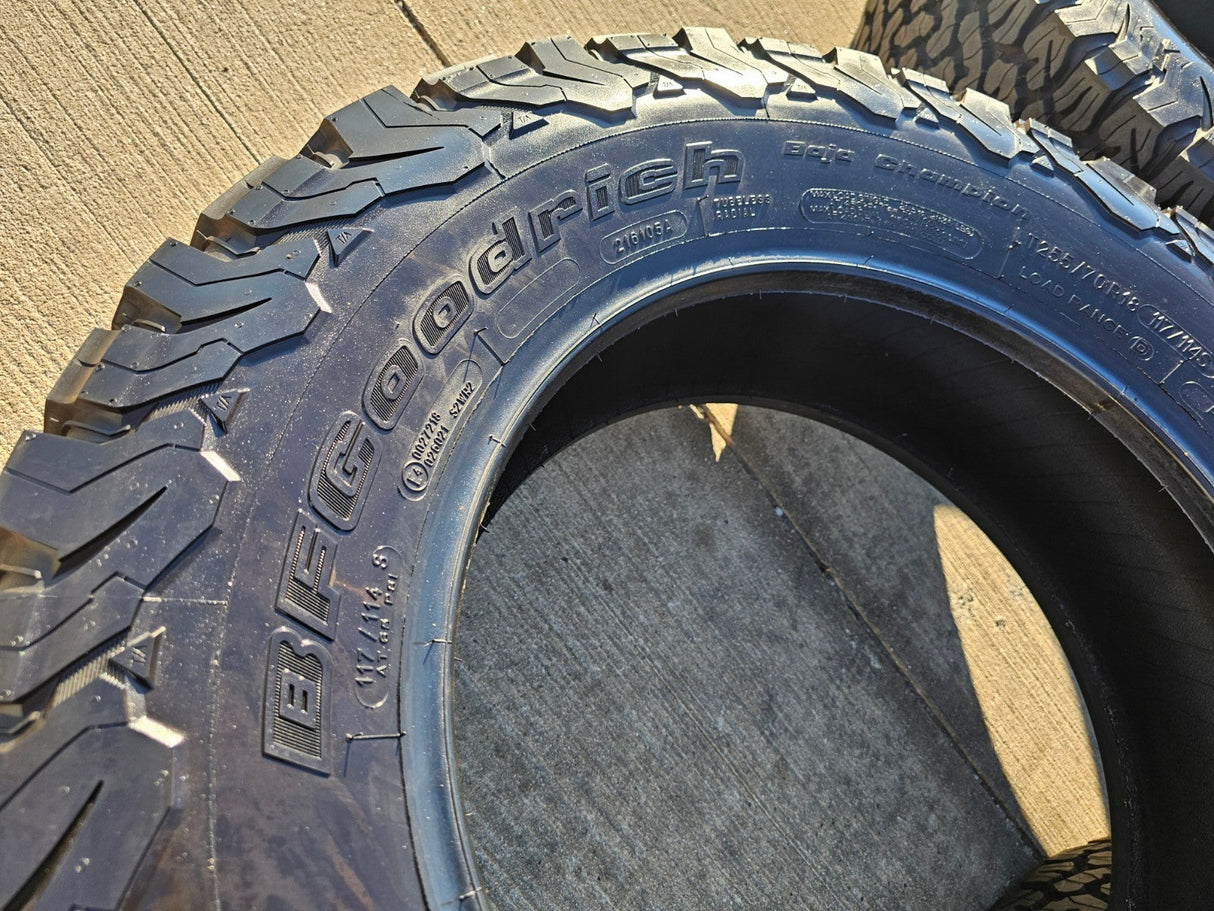 (4) 255/70/18 BFG KO2 A/T tires F-150 Sierra Tahoe Silverado NEW TAKE OFFS NEW Texas Truck Tire