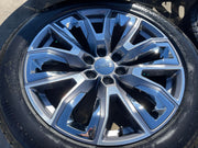 22" GMC Yukon Chevy Tahoe Escalade OEM chrome 95513 wheels rims tires Texas Truck Tire