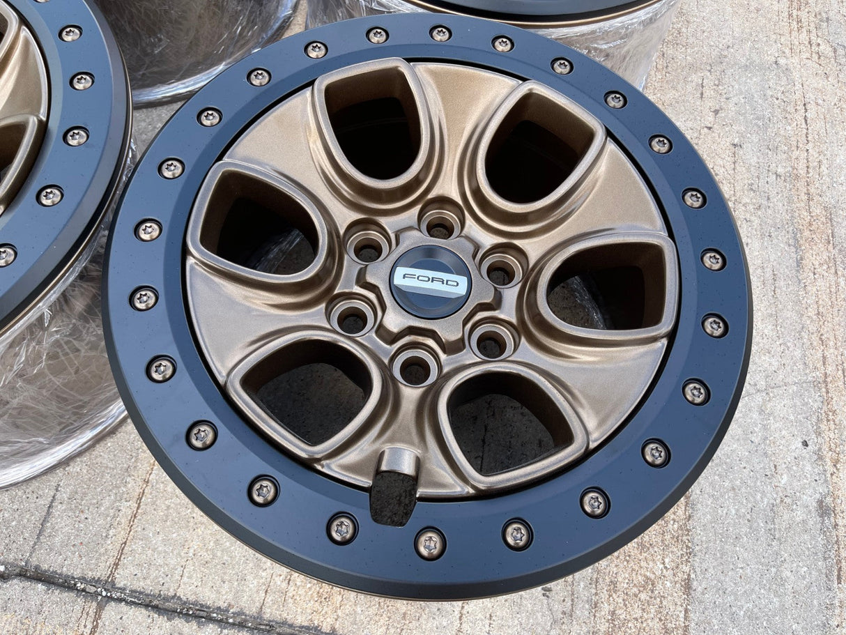 17" Ford F-150 Raptor OEM BEADLOCK rims wheels 10459 95210 BRONZE 2025 2026 NEW Texas Truck Tire