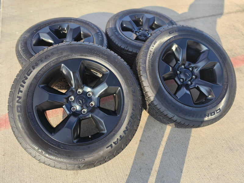20" Ram 1500 OEM LIMITED Laramie wheels rims black 2675 2722 CONTINENTAL Texas Truck Tire