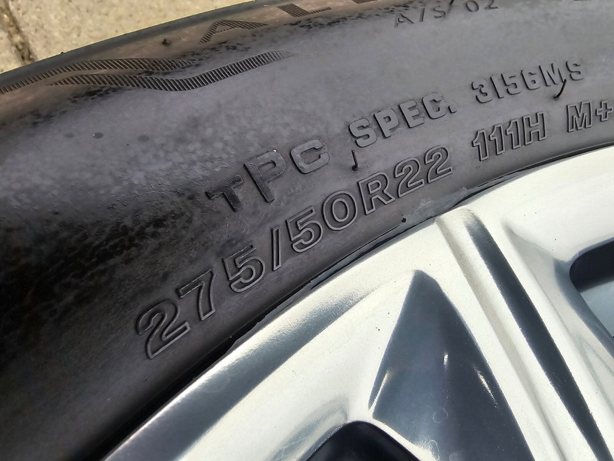 22" Cadillac Escalade Platinum OEM ORIGINAL 95078 wheels rims BRIDGESTONE Texas Truck Tire