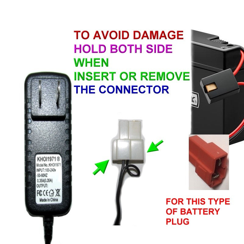 AC Wall Charger Adapter for 6V Lightning McQueen Ride-On Toy Car