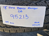 18" Ford Bronco wheels rims tires black 95213 Ranger 2023 2024 2025 2026 Texas Truck Tire