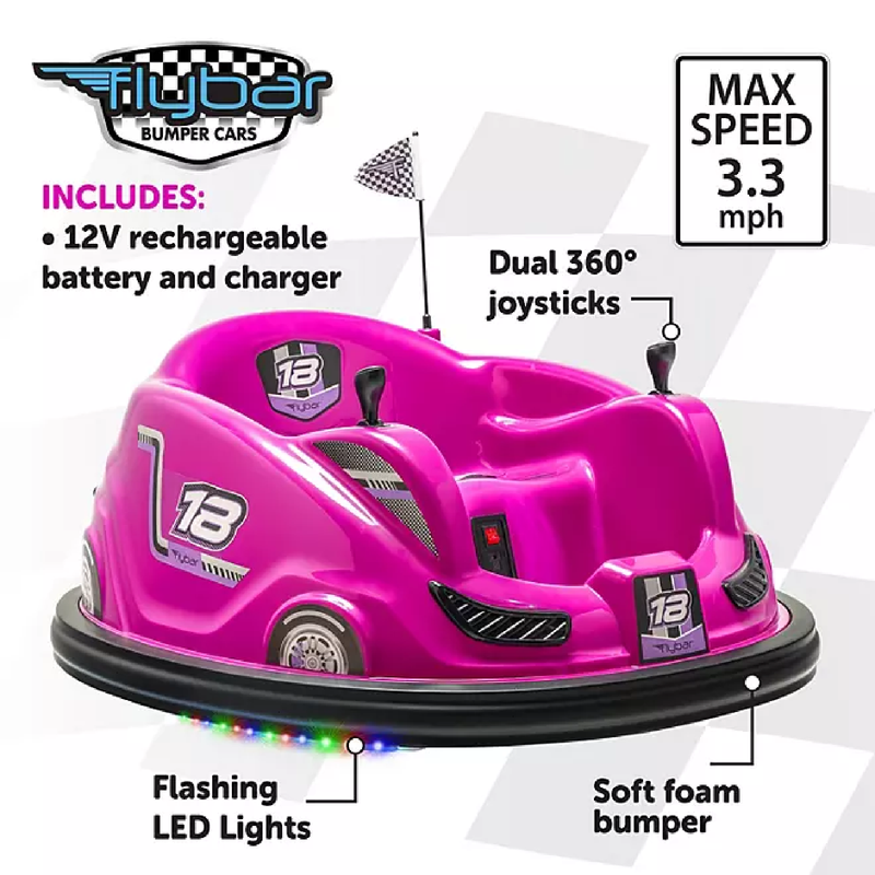 Flybar 12-Volt Battery Operated Electric Bumper Car (Various Shades)