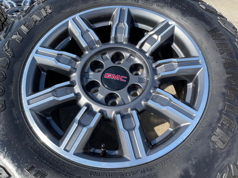 18" GMC Sierra AT4X Chevy Silverado OEM 14131 wheels rims 2024 2025 2026 Texas Truck Tire