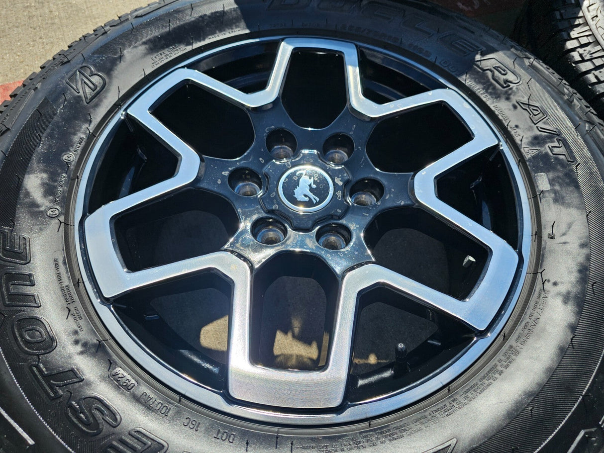 18" Ford Bronco wheels rims black 10389 Ranger tires 2023 2024 2025 2026 NEW A/T Texas Truck Tire