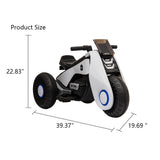 3-Wheel Double Drive Electric Motorcycle for Kids in White