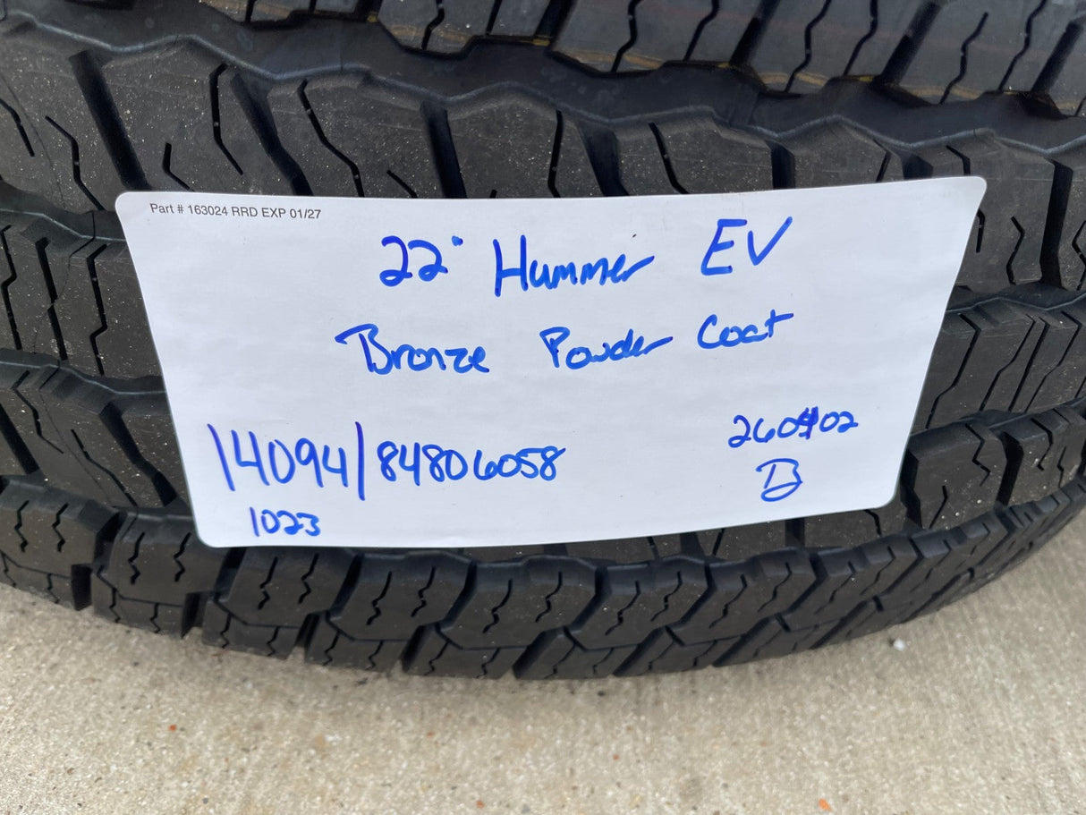 22" Hummer EV HEV 2500 OEM 8x165 14094 wheels rims 2024 2025 2026 NEW GOODYEAR Texas Truck Tire