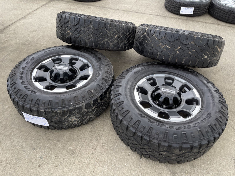 18" Ford F-250 F-350 OEM TREMOR rims wheels 10482 tires 35" DURATRAC R/T Texas Truck Tire