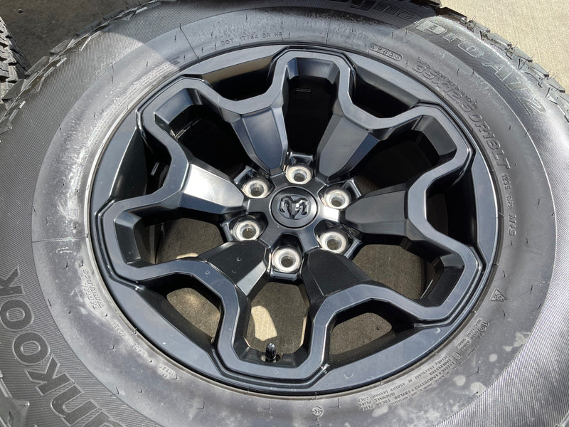 18" Dodge Ram 1500 TRX RHO Black OEM 66002 wheels rims HANKOOK A/T2 35" Texas Truck Tire