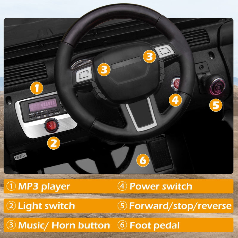 12V Electric Ride-On Jeep Truck for Kids with Remote Control and 3 Speed Settings
