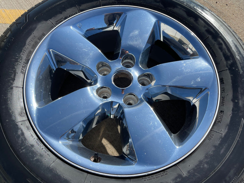 (1) 20" Dodge Ram 1500 OEM 2495 wheel rim chrome tire spare BRIDGESTONE Texas Truck Tire