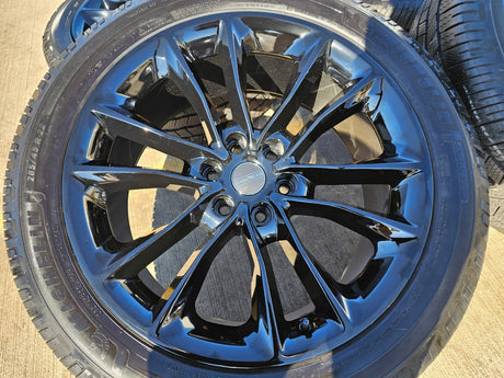 22" Jeep Grand Wagoneer OEM 9298 Obsidian rims wheels RAM 1500 MICHELIN Texas Truck Tire