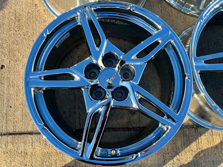 19" + 20" Chevy Corvette C8 OEM Replica rims 14007 14008 2023 2024 2025 USED Texas Truck Tire