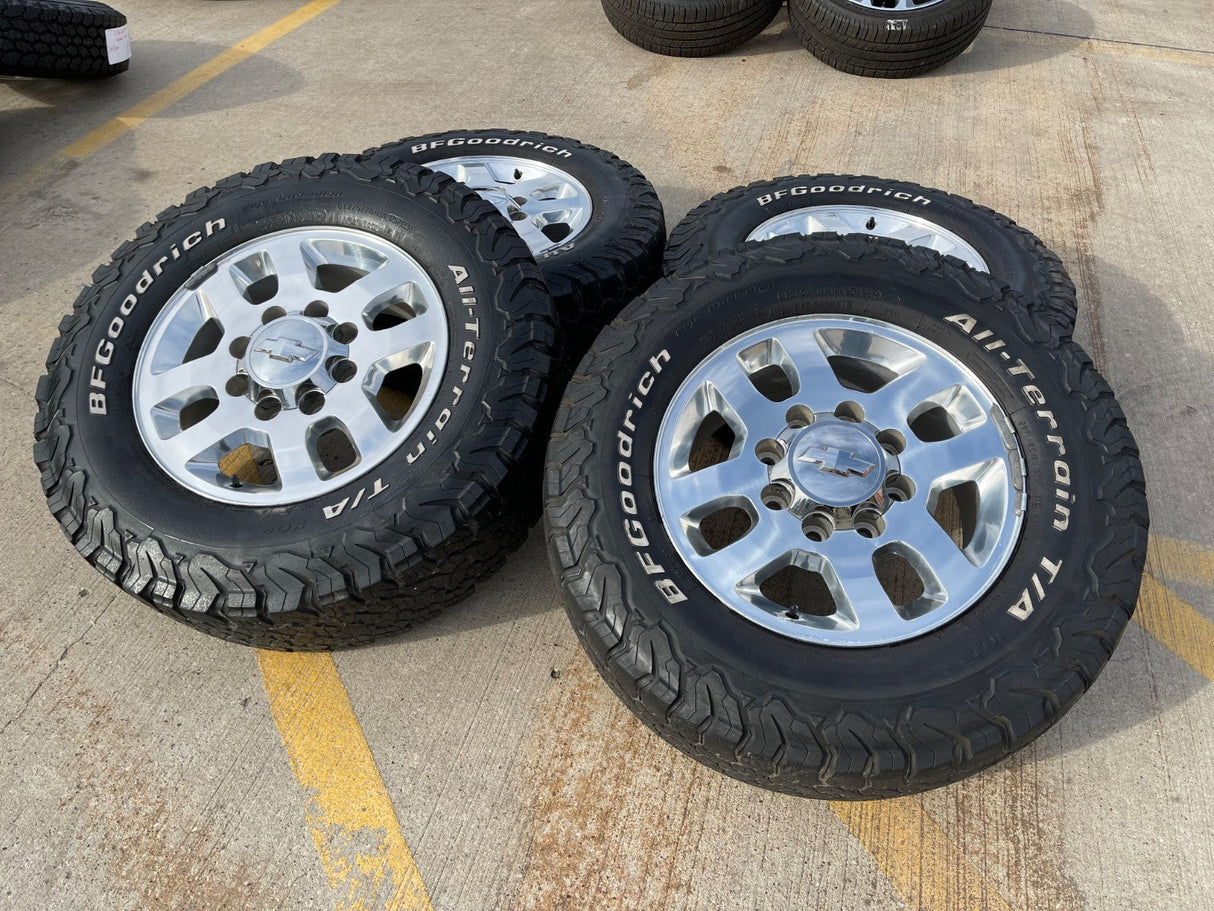 18" Chevy Silverado GMC Sierra 2500 3500 OEM 5502 wheels rims tires BFG KO2 A/T Texas Truck Tire