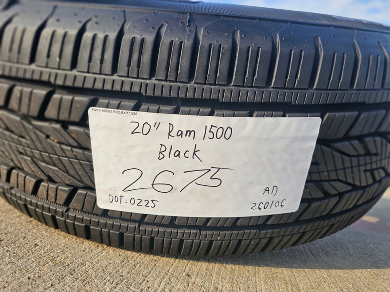 20" Ram 1500 OEM LIMITED Laramie wheels rims black 2675 2722 CONTINENTAL Texas Truck Tire