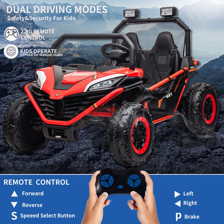 24V Kids 2-Seater Electric Ride-On UTV Truck with 4WD and 320W Motor, Remote Control