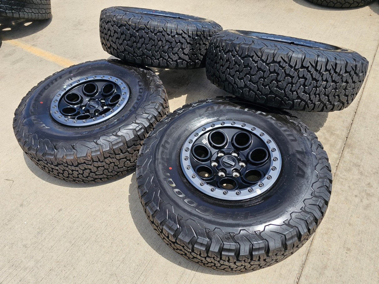 17" Ford F-150 Raptor OEM BEADLOCK 10612 rims wheels BFG KO2 37" NEW Texas Truck Tire