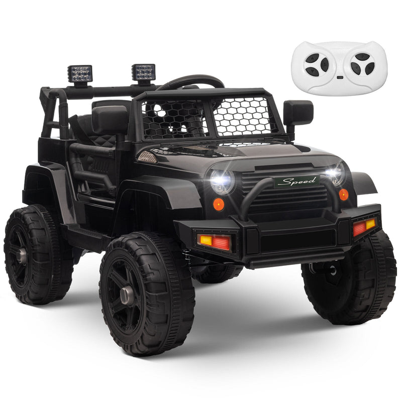 12V Kids Ride-On Truck with Remote Control, Power Wheels, and LED Lights